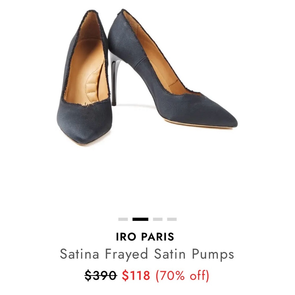 IRO PARIS Black Satin Pumps